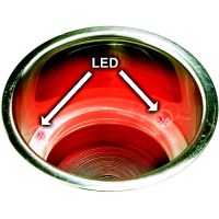 Seachoice 79391 Stainless Steel Recessed Drink Holder With Red Led Light - 50-79391 - 50-79391F1